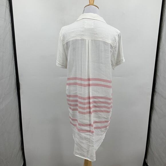 Rails Dress Womens M Medium Multi Linen Blend Rocky Stripe Lace Up Short Sleeve - Picture 5 of 11